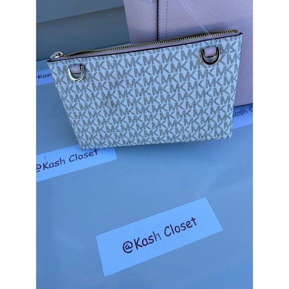 Michael Kors tote maisie 3 in 1 large bag clutch & crossbody Powder Blush - Picture 5 of 12